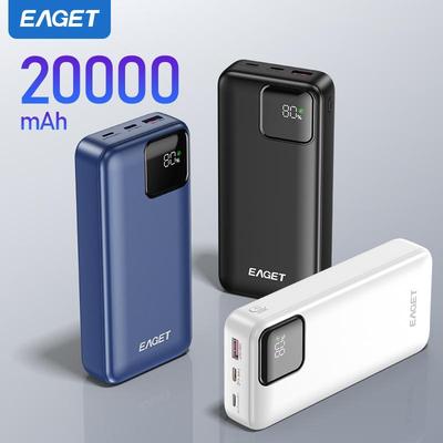 EAGET Portable Charger PD22.5W 20000mAh USB-C QC 4.0 Fast Charging Digital Display Charger for iPhone 16/15/14/13/12/11, for Samsung, Android