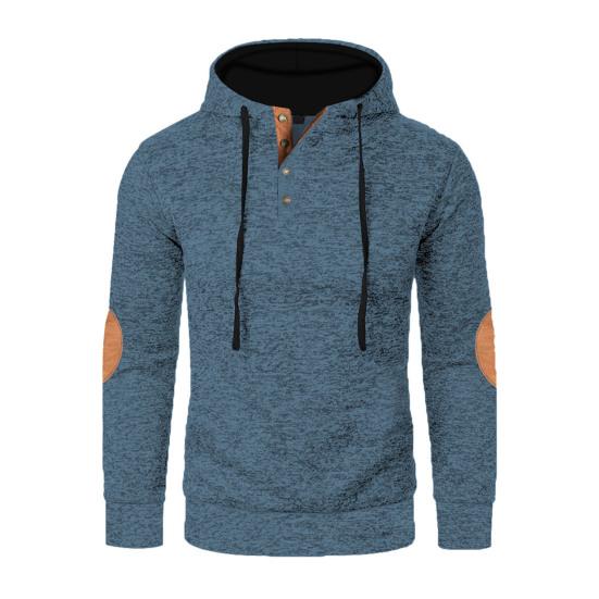 

Мужская толстовка с флисовой подкладкой, теплая повседневная толстовка с капюшоном на пуговицах, уютный утолщенный пуловер для осени и зимы, для повседневной носки, спорта, школы, улицы S