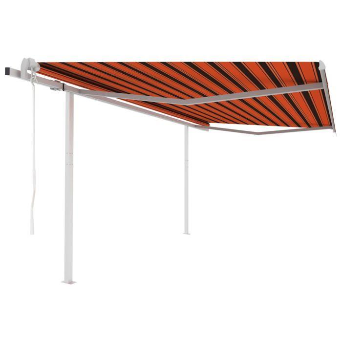 Auvent rétractable automatique VIDAXL 4,5x3 m Orange marron