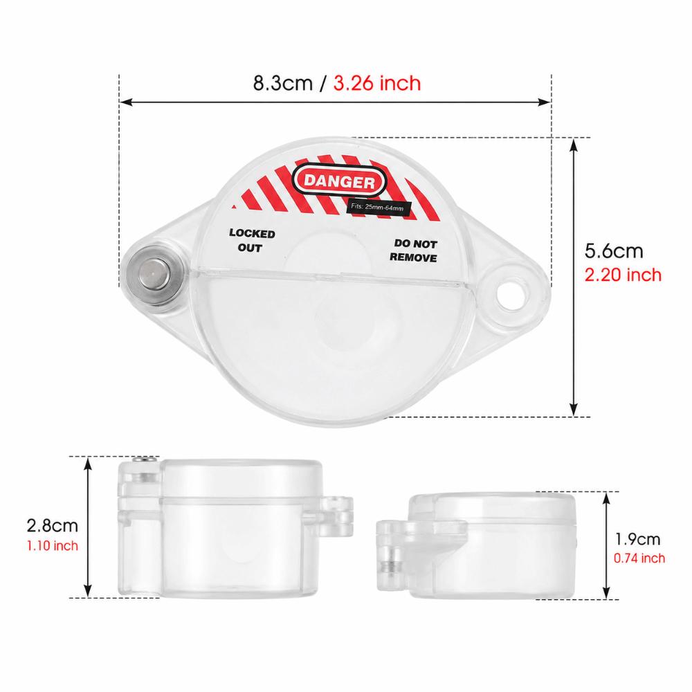 Sturdy PC Material Gate Valve Lock Good Visibility Valve Wheel Lock Cover Safety Isolation Tool style2