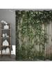 Ivy Wood Panel Shower Curtain, Bathroom Decorative Shower Curtain, Waterproof Shower Curtain With Hooks