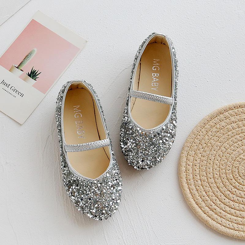 

Early Autumn Children Flats For Girls Toddlers Flats Shoes Sequins Mary Janes Light Weight Flats Shoes For Students Casual 25 срібний