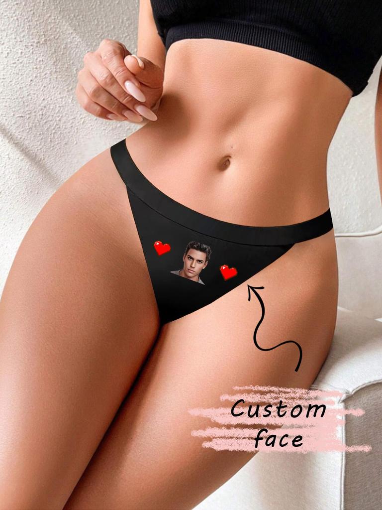 Sexy Tanga-Höschen für Damen, individuelles Portrait, bedrucktes Muster, bequemes Höschen, Tanga mit niedriger Taille