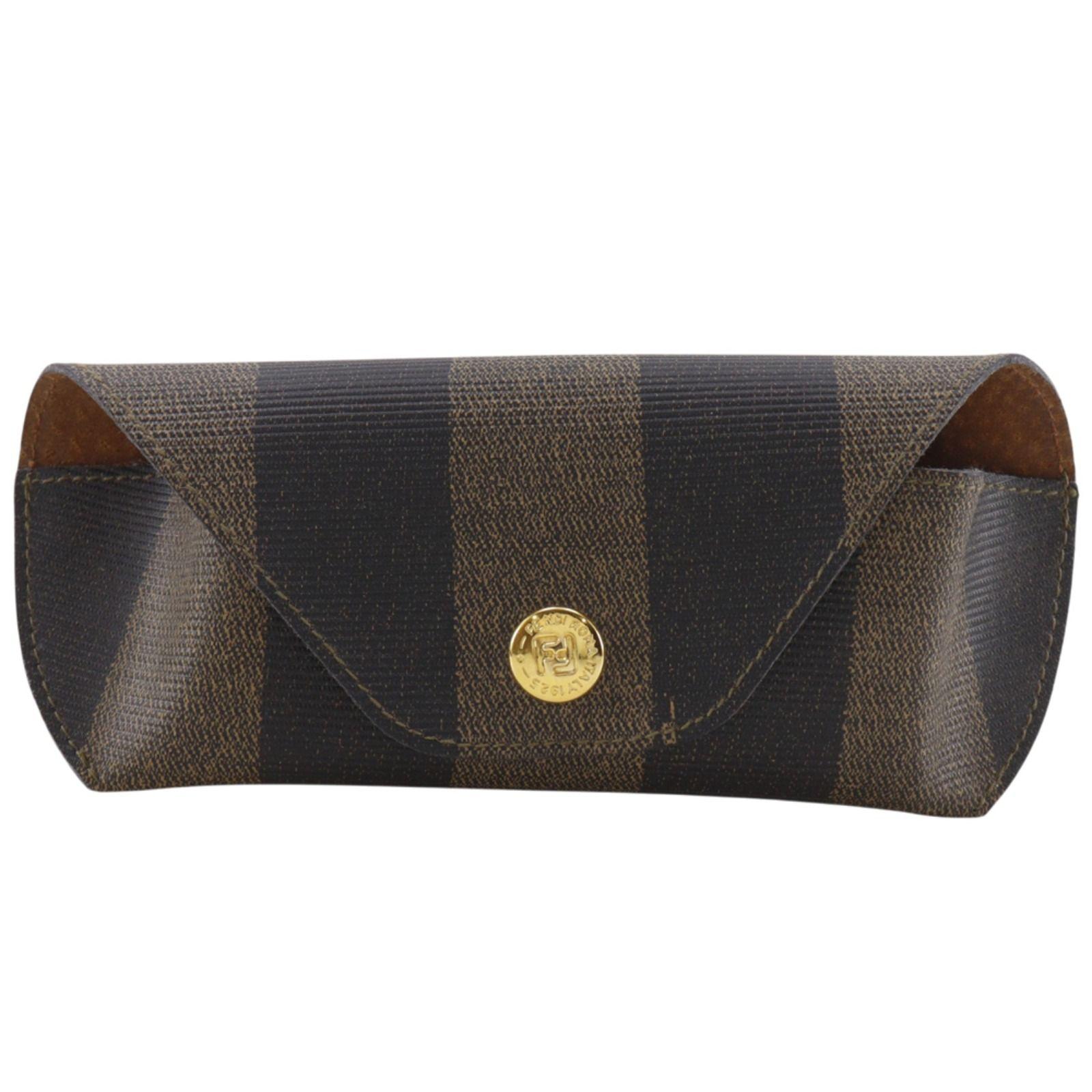 Used [FENDI] Fendi Pecan Pattern PVC Brown Unisex Glasses Case
