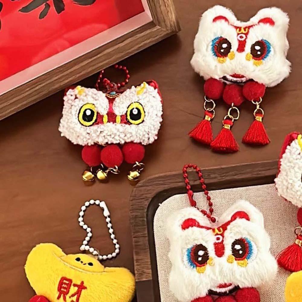 Lion Awakening Chinese New Year Plush Keyring Chinese Style Lion Dance Brooch  Celebrating