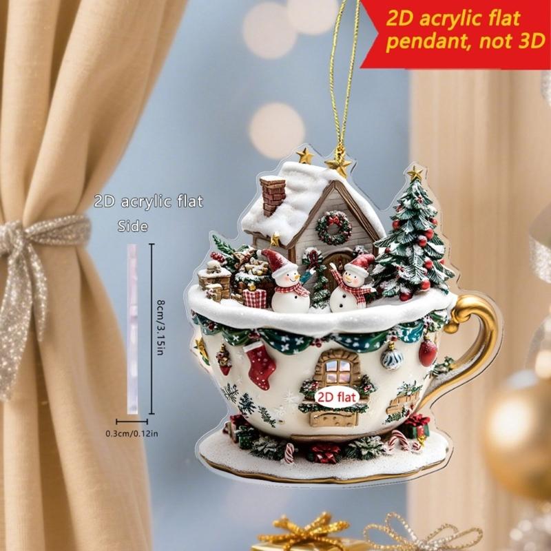 Pack of 4 Shatterproof Christmas Tree Ornaments with Hanging Cord for Indoor Outdoor Holiday Decorations