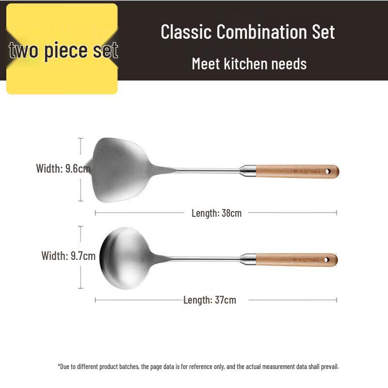 COOKER KING 304 Stainless Steel Spatula and Ladle Set