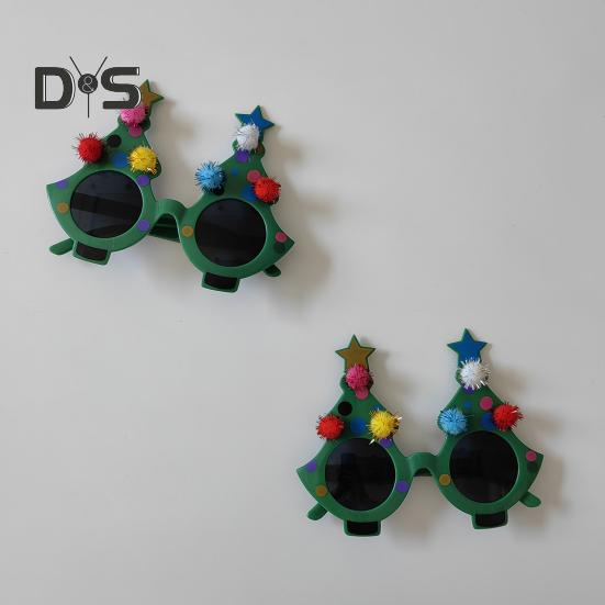 Weihnachtsbaum-Brille, künstlerische Clown-Brille, Weihnachtsfeier, Cosplay-Kostüm-Zubehör, Anzieh-Brille, Requisite