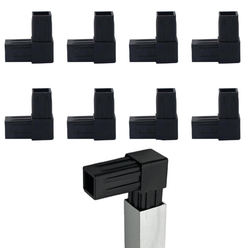 8 Stück Mehrzweck-Quadratrohr-Adapterverbinder Zubehör Kunststoff 2-Wege 90-Grad-Winkelrohrfitting Einfach zu installieren