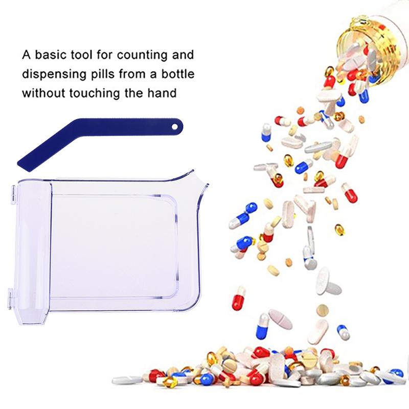 Pill Counting Tray With Spatula Pharmacy Right Hand Counter Tray Medications 1Pc Plastic Plastic Medicine For Counting Pill