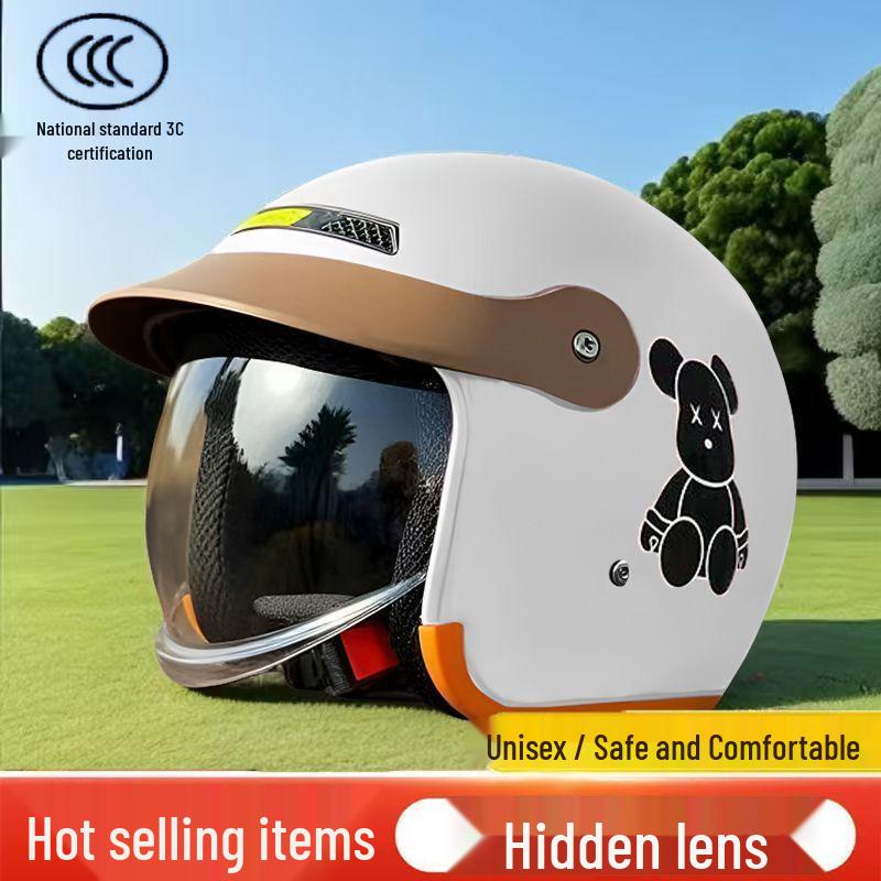 3C Certified Winter Electric Vehicle Safety Helmet: Unisex, Warm, Half-Helmet