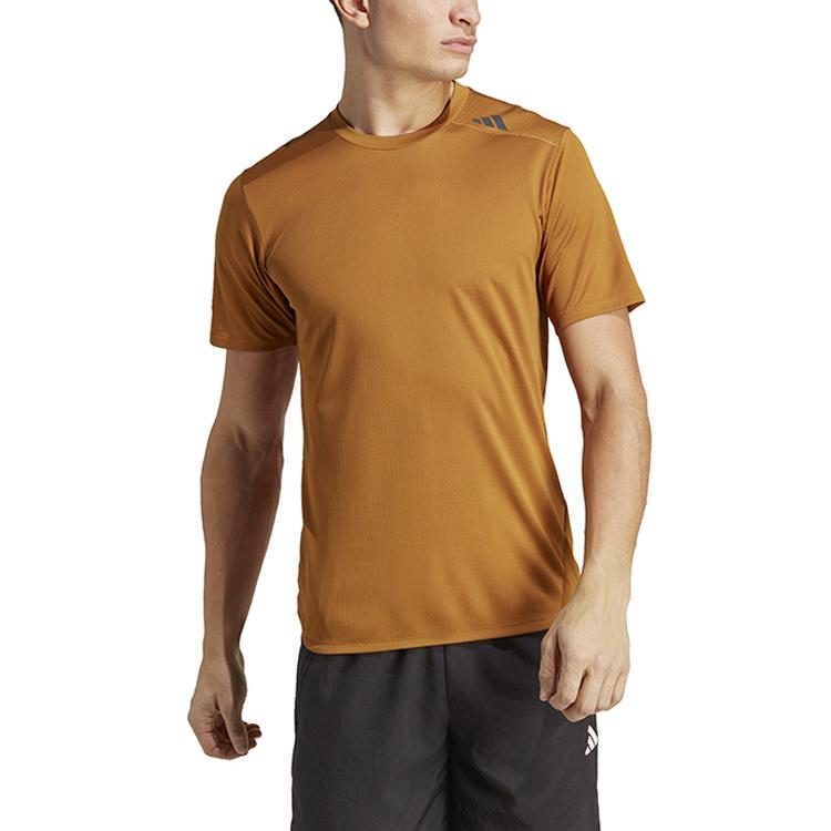 Adidas T Shirts Men's Khaki Crew Neck Moderate Straight Fit IB9098
