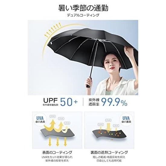 Super Large Size12 Ribs Folding Umbrella One-Touch Automatic Open Close Mens Reverse Wind Resistant Teflon Coating Windproof Water Repellent Durable