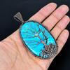 Tree Of Life Turquoise Pendant, Handmade Gemstone 999 Copper Wire Wrap Pendant Antique Jewelry, For Gift Copper Jewelry
