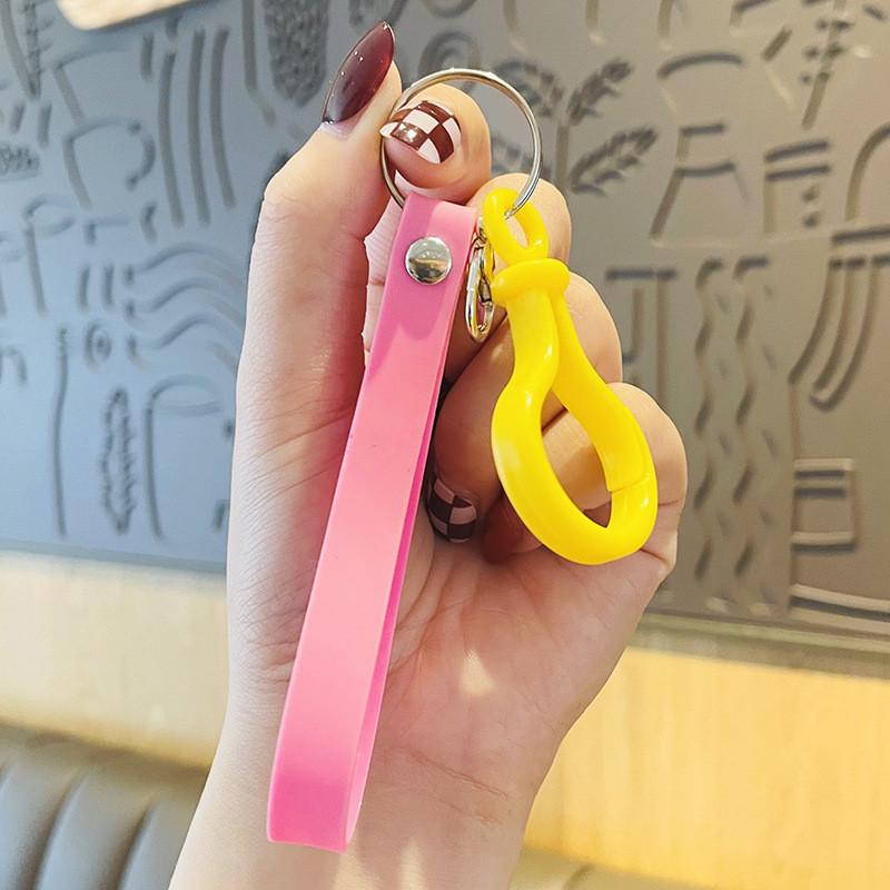 Color Candy Stylish Soft Pvc Keychain Unique Car Key Holder Party Favor Gift