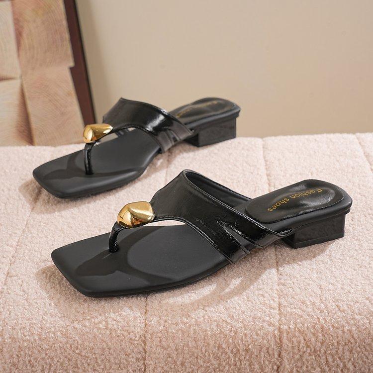 Retro Shoe with Laces, Ankle-length Women s Shoes, New Style Square-toe Thick-soled Shoes, Slippers 35