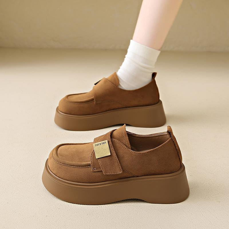 

CRLAYDK 2024 Весна Новые Ретро Женские Лоферы Слипоны на Платформе Винтажные Повседневные Балетки Женские Рабочие Удобные Туфли для Ходьбы 40