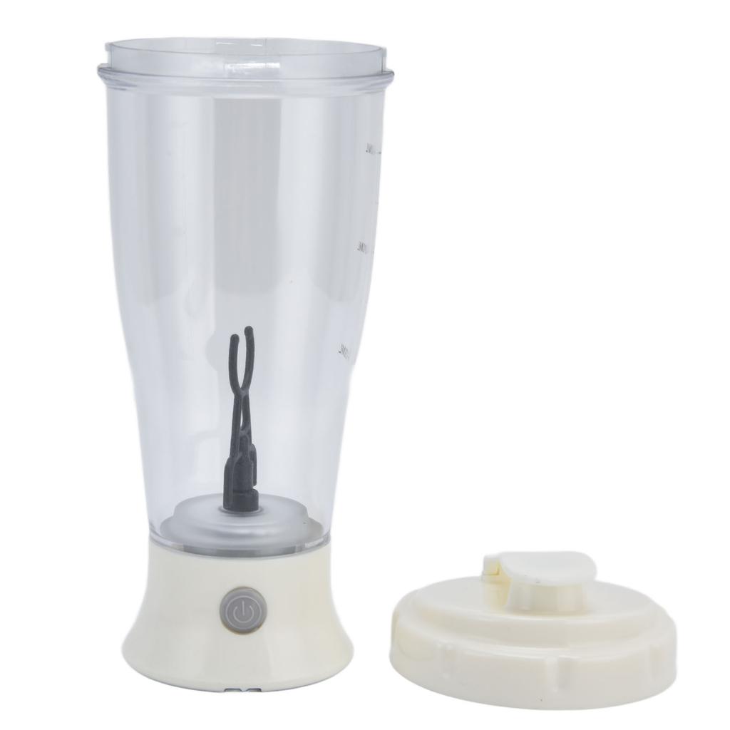 Electric Mixing Cup Simple 350ml Coffee Milk Shaking Bottle Automatic Shaker CupWhite