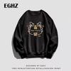 Womens Vintage Wine Red Fleece-Lined Hoodie Oversized Casual Sweatshirt Winter Student Loose Fit