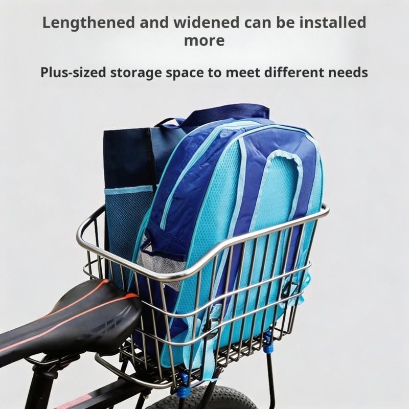 Heavy Duty Rear Bike Cargo Basket Replacement Metal Back Seat Cargo Carriers Rear Luggage Bike Rack Easy To Install