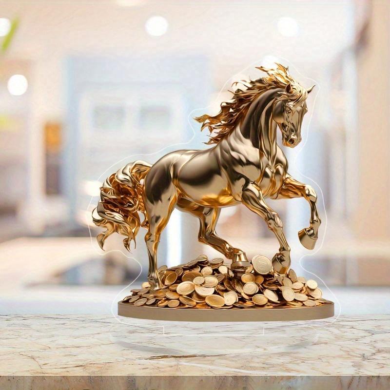 Elegant 2D Acrylic Horse Statue, NOT 3D!!!! - Classic Flat Design, No Potricate Detailing, Horse Lover Gifts
