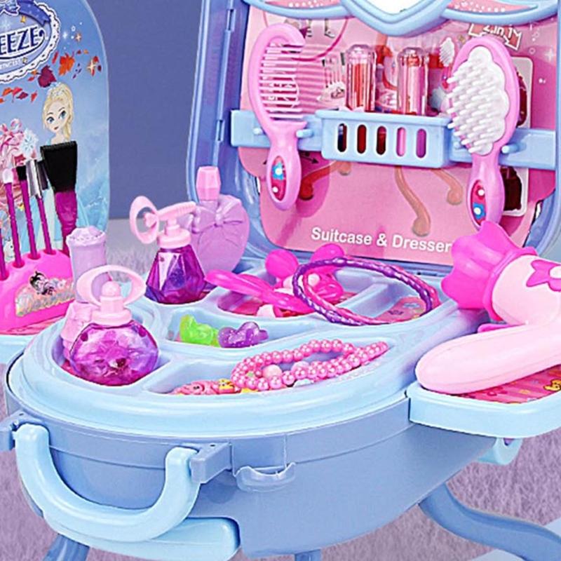 36Pcs Kids Makeup Kit for Girls Playing Make Up Set Toy for 3 4 5 6 7 8 9 10 Years Old Girls Pretend Dress-Up Beauty Set