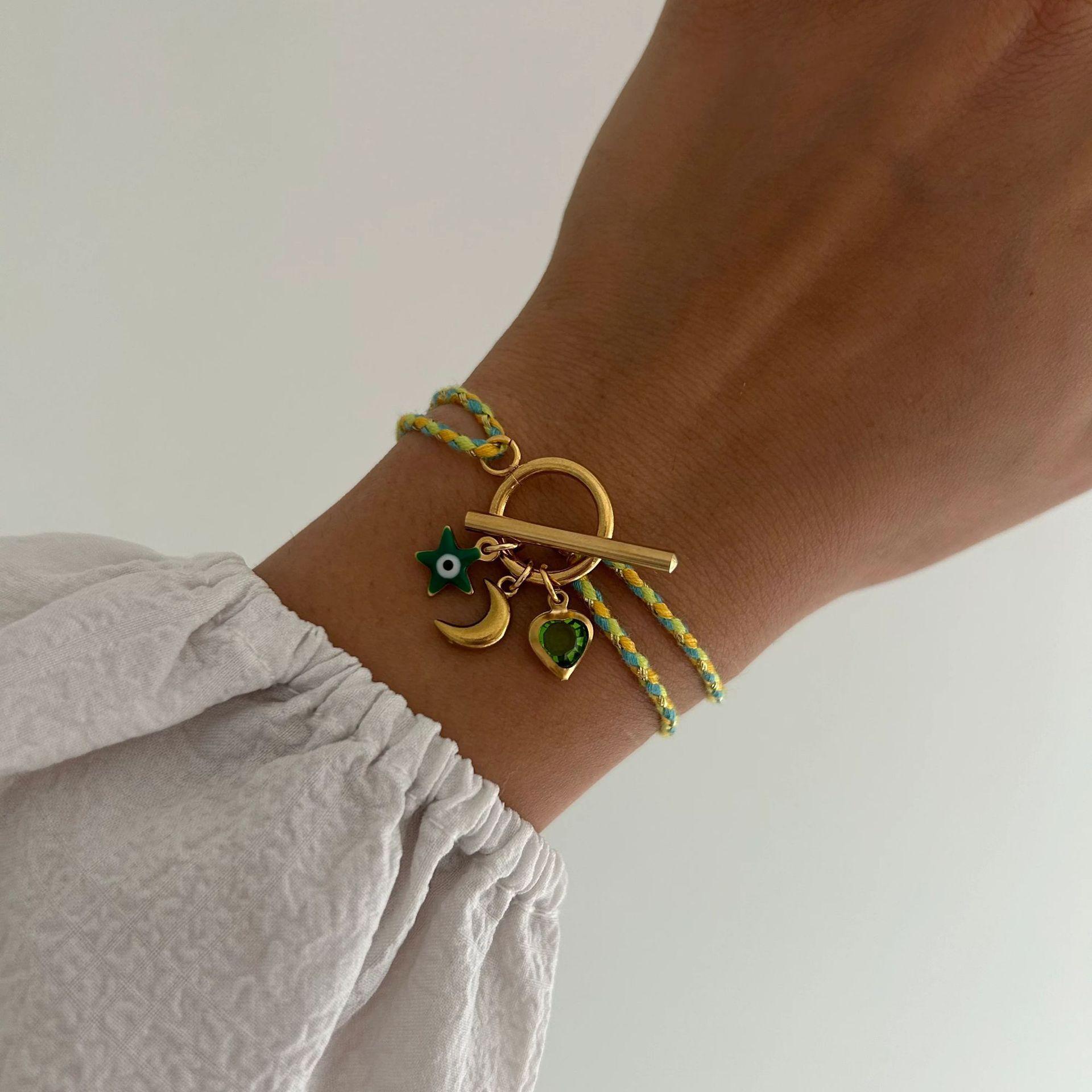 

Star Moon Couple Small Rubber Band Send Boyfriend Long Distance Love Astronaut Girlfriend Bracelet