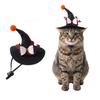 Adjustable Strap Pet Halloween Witch Hat Curved Top Dog Halloween Party Hat  Holiday Decoration