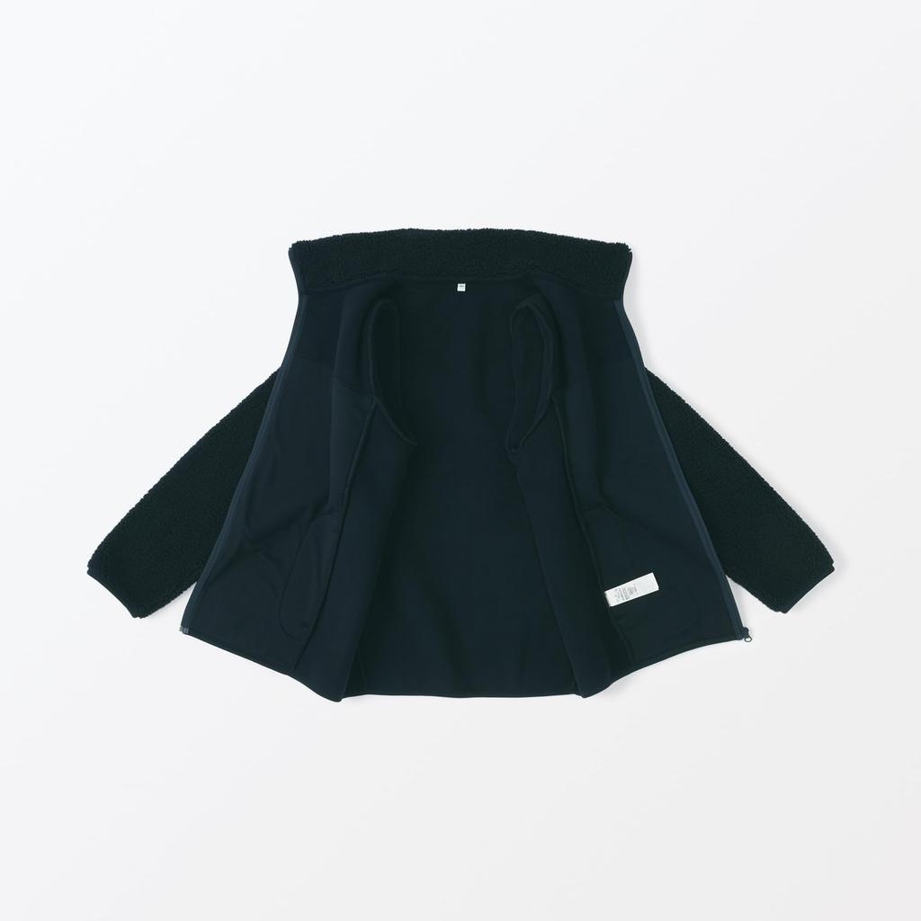 MUJI Boa Fleece Dark Size S Women's Jacket, Navy, (BB2QIA4A)