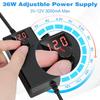 3V-12V 3A 36W Power Supply Adjustable DC 3V 5V 6V 9V 12V Variable Universal AC/DC Adapter with LED Display, 100V-240V AC To 3V-12V DC Converter