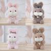 Cute Bunny Plush Keychain With Bow Tie Soft Toy Cartoon Bag Pendant For Kids And Adults