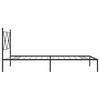 Metal Bed Frame with Headboard Black 100 x 190 cm
