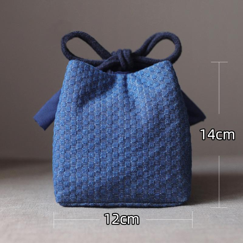 Teetassen-Tasche Tragbare Reise-Teegeschirr-Aufbewahrungstasche Teekannen Vier oder Sechs Tassen Große Stofftasche Outdoor-Organizer Denim-Organizer