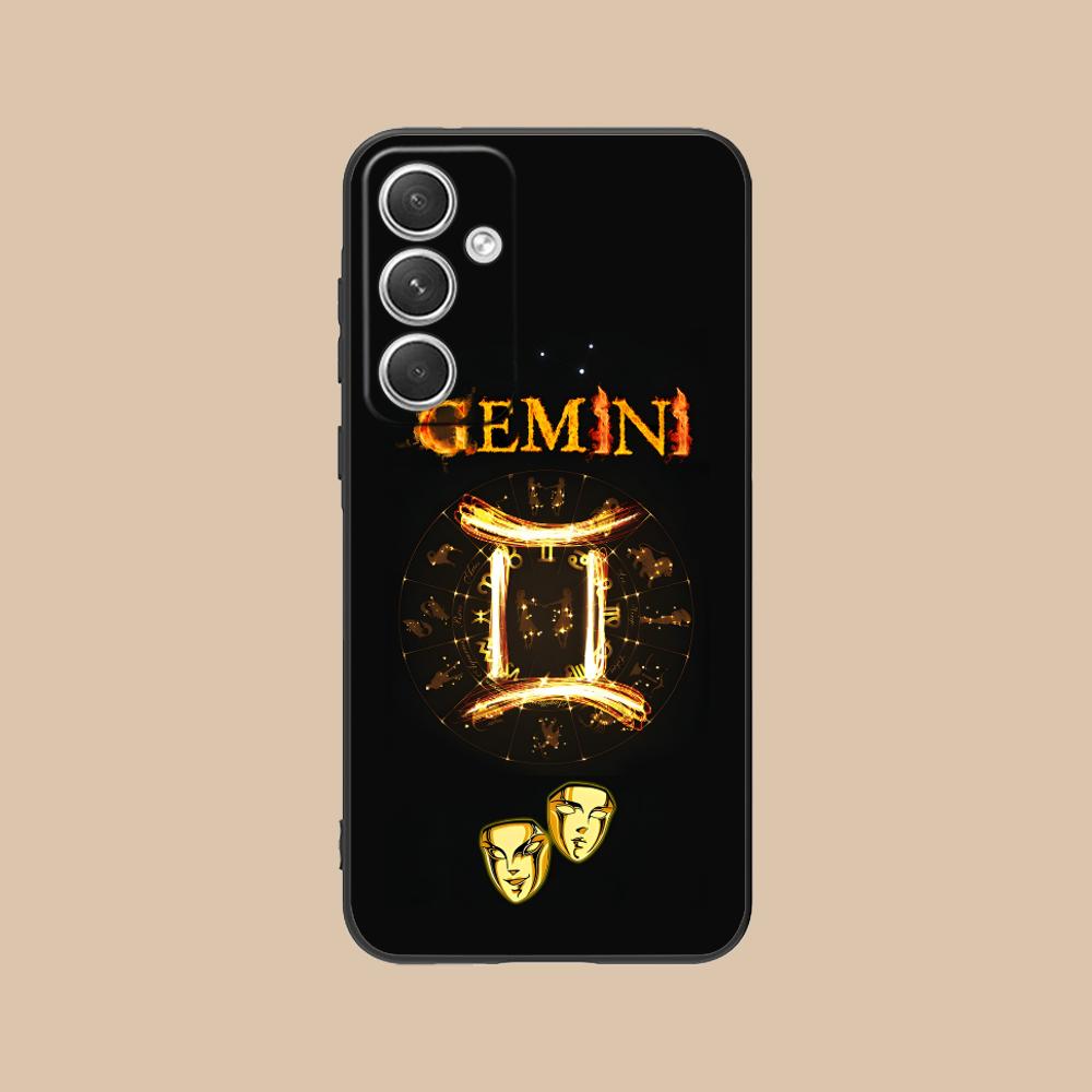 Zodiac Sign Gemini Phone Case for Samsung Galaxy S26 S25 S24 S23 S22 S21 S20 Note20 Plus FE Ultra Soft TPU Shockproof Cover