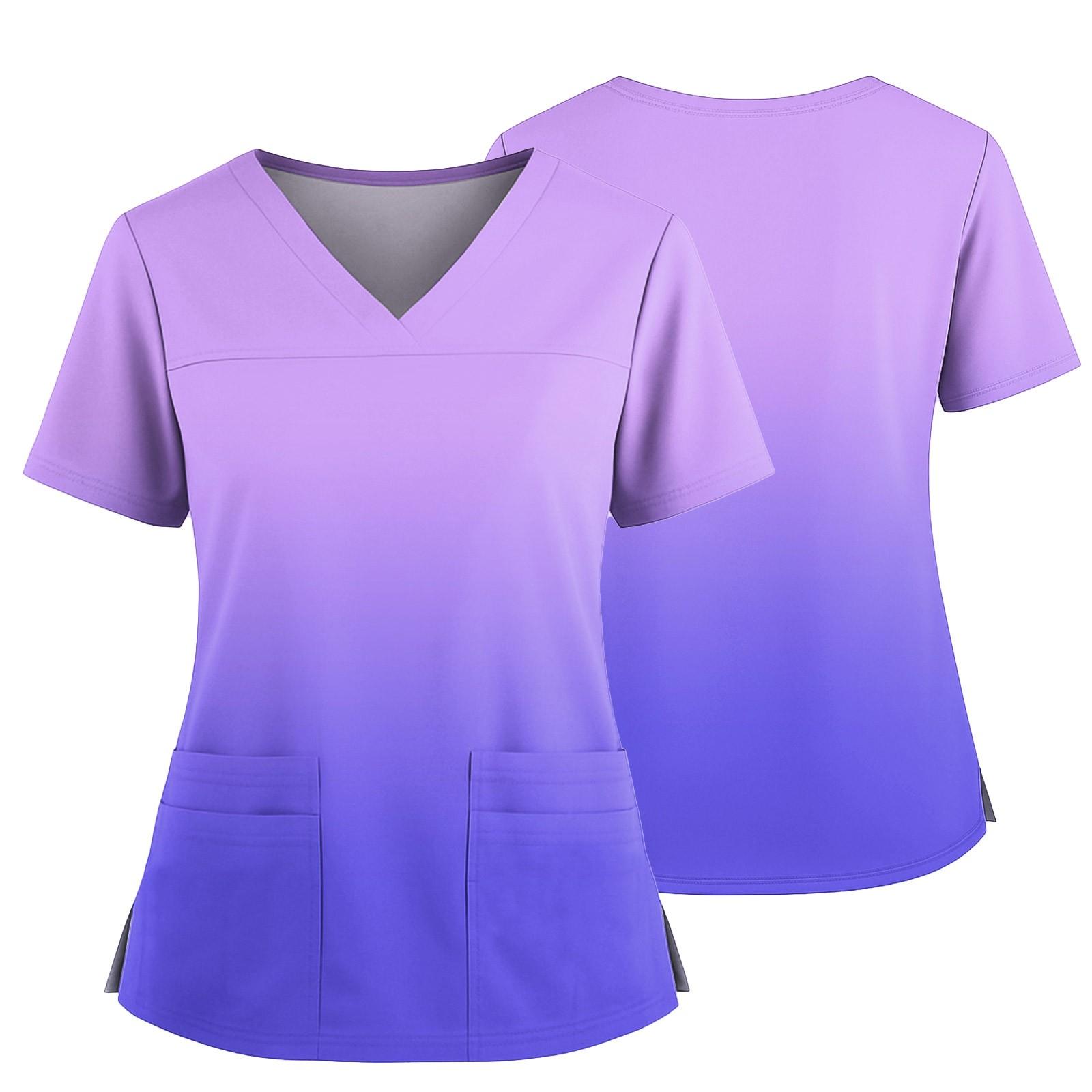 

Женский повседневный топ с принтом, V-образным вырезом, карманом, боковым разрезом и короткими рукавами XL