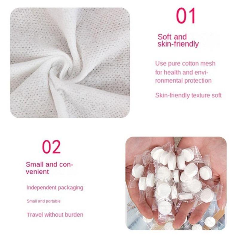 50/100/200 pcs compressed face towels for travel disposable facial towel Coin Tissues -  for Travel Camping, Beauty Salons Outdoor 20*22cm