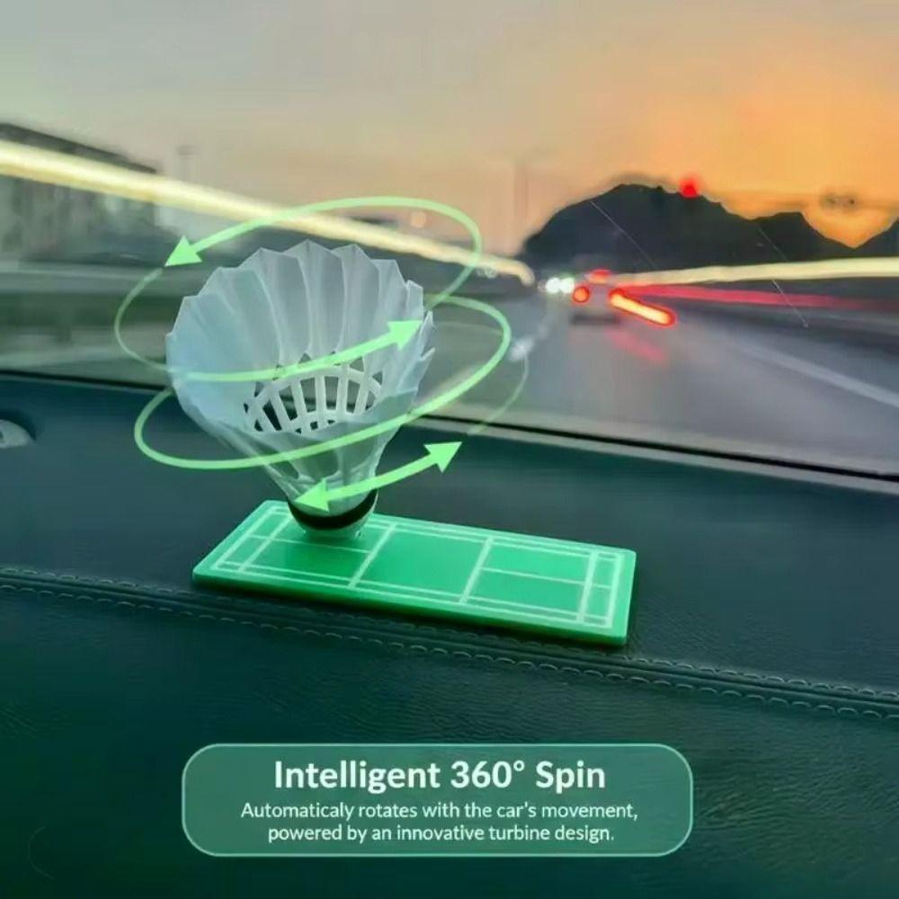 Sports Interior Rotating Badminton Ornament 360 Rotating Shuttlecock Dashboard Decor For Vehicles