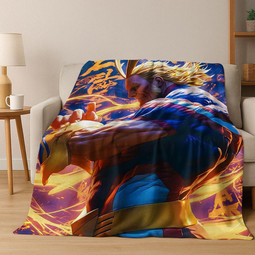 Anime My Hero Academia Deku Katsuki Cartoon Flannel Blanket,Cozy Soft Throw Blanket for Home Bedroom Bed Sofa Picnic Cover Kids