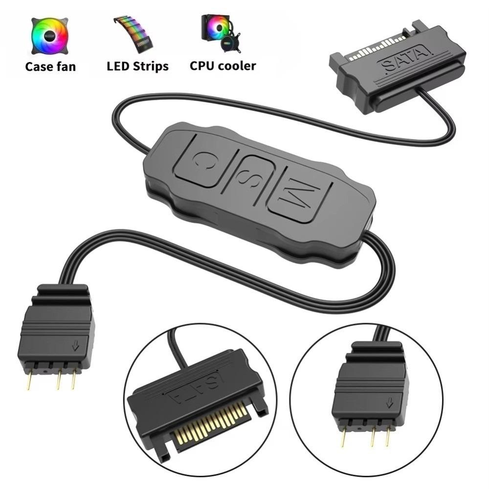 SATA Power RGB Hub 5V 3Pin Mini Controller Adapter Cable Lighting Controller Hub For Computer Case