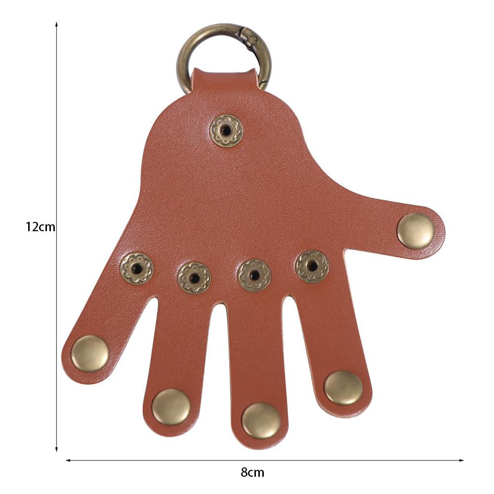 Cowhide Hand Shape Pendant Buckle Hand Keychain Holder Fashion Leather Keychain  Bag/key Decor