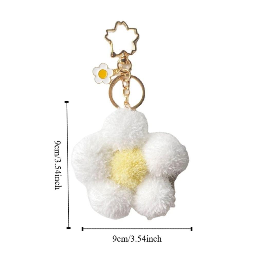 Decoration Plush Key Buckle Flower Keychain Cartoon Plush Pendant Stuff Plush Toy Backpack Charms