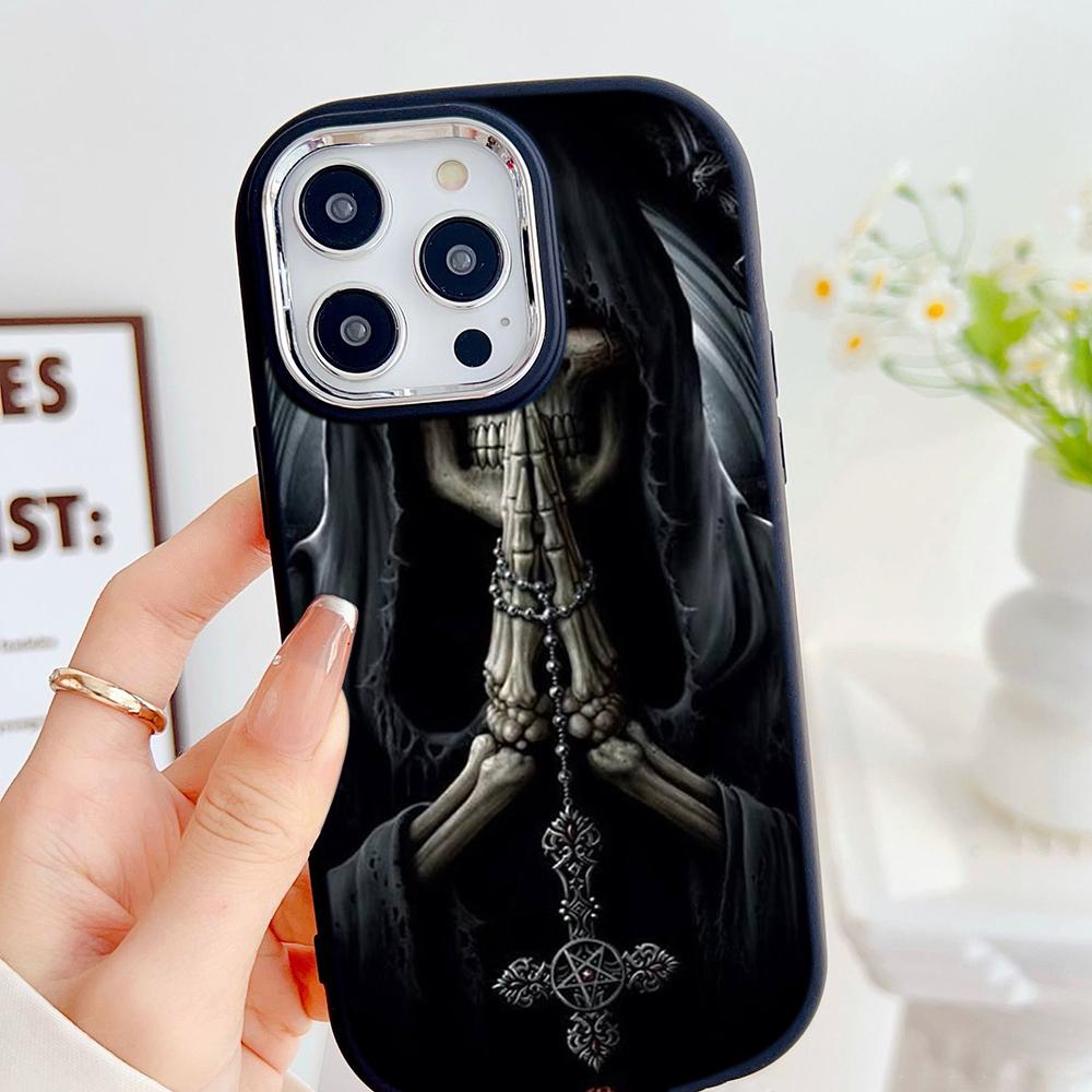 LZ13 Death Prayer Grim Reaper Skull Soft Phone Case for Samsung S24 Ultra S23 Plus A16 A54 A34 A06 Infinix Hot 40 30i Lens Protection Shockproof Cover