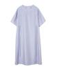 BETWEEN A AND B Waist Ribbon Stripe Long Dress [Blue]