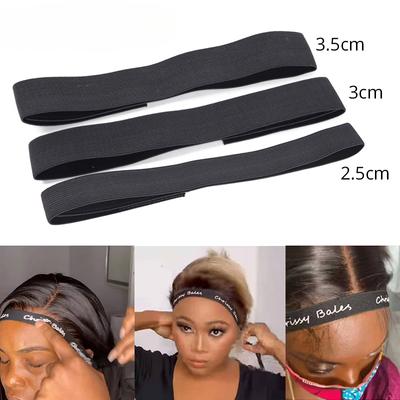 Banda para pelucas para bordes, banda derretida para pelucas de encaje, banda elástica ajustable con adhesivo mágico para bordes, banda elástica de ancho para bordes de cabello