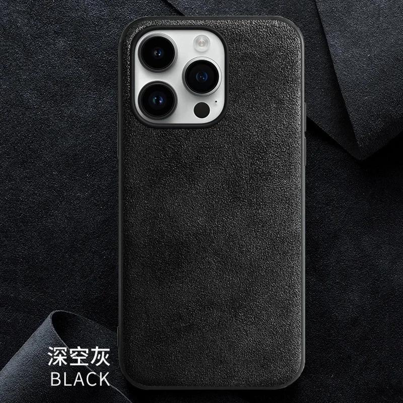 Premium Alcantara zamšādas ādas telefona maciņš