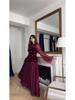 Rhinestone Women's Waist-Cinching Slimming Patchwork Long Dress - 2025 European & American Spring Fashionable Socialite Design