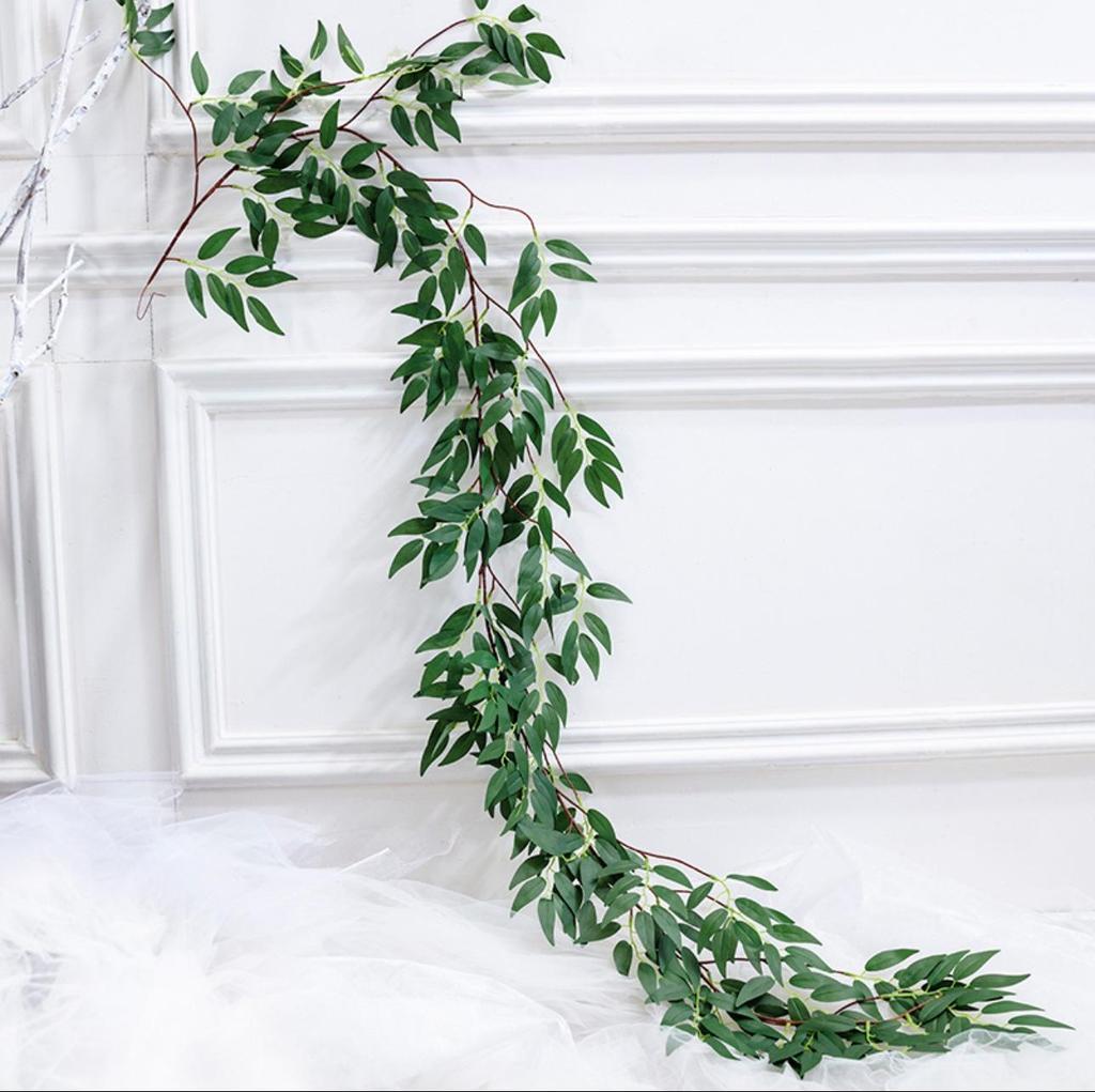 Artificial Eucalyptus Vine for Birthday/Wedding Decor - Fresh, Small Ins-Style Hanging Leaves