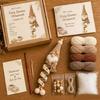 Crochet Dwarf Set with Printed Instructions and Knitting Supplies, Hanging Ornament Making Set for Shelf or Tree Decoration