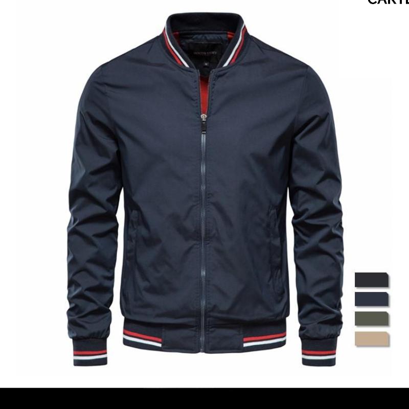 

2026 New V-neck Design Spring and Autumn Fashion High Quality Men s Jackets for Men s Leisure Slim Fit Men s Baseball Jackets M темно-синий
