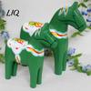Decorazione Cavallo Svedese Tradizionale Figurine Trojan Dala Dipinte a Mano Statua in Legno Massiccio Ornamento Decorativo Rustico da Tavolo per Casa Fattoria